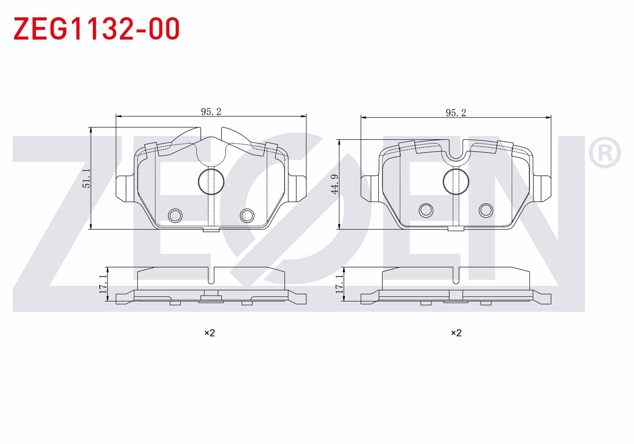 ZEGEN ZEG1132-00 | Fren Balata Arka BMW 1 Serisi (E87) 116 İ 2003-2012 / 118 İ 2003-2012 / 120 İ 2003-2012 / 1 Serisi (E81) 118 İ 2004-2012 / 3 Serisi (E90) 316 Ti 2005-2011 / 318 Cl 2005-2011 / 318 D 2005-2011